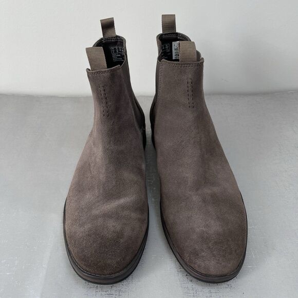 Clarks Boots Mens 12 M Hinman Chelsea Suede Leather Dark Taupe Comfort Preppy main image 8